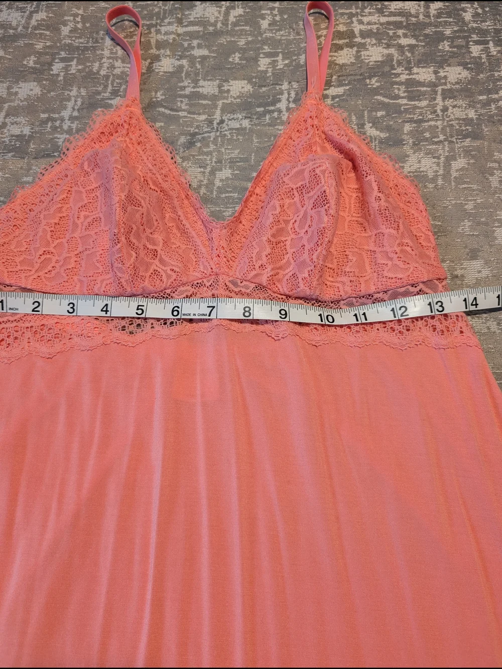 Soma Coral Cool Nights Lace-Trimmed Chemise with Matching Vanishing Edge Panty